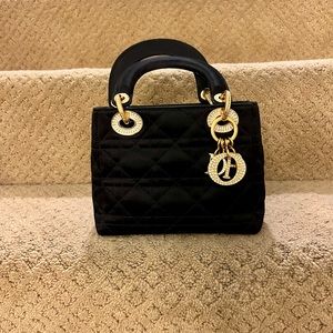 Dior satin mini lady rhinestones